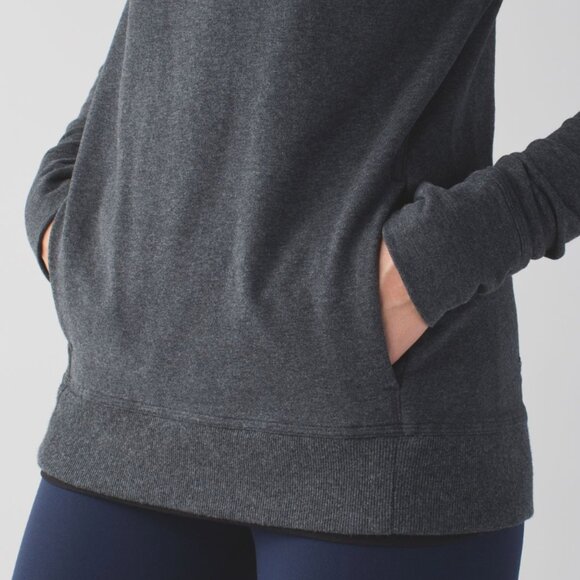 Lululemon Stress Less Hoodie Heathered Dark Grey Size 10 - Picture 6 of 12